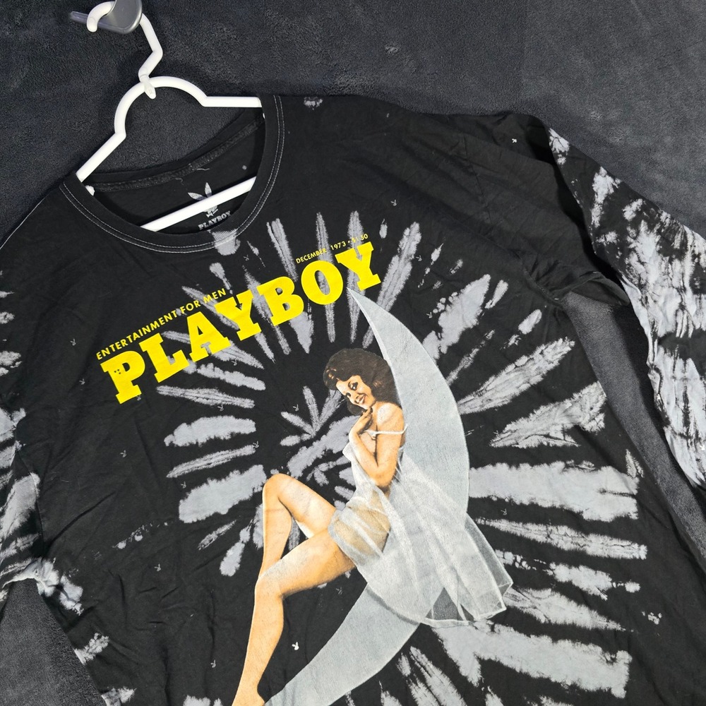 Playboy Tie Dye Long Sleeve Graphic T-Shirt December 1973 Cover‎ L